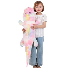 Tianmihou 40inch Gaint Dinosaur Plush Stuffed Animals, Soft Rainbow Dinosaur Stuffed Large Pillow Toy, Cute Dinosaur Plushies Gift for Kids Boys Girls Birthday Holiday