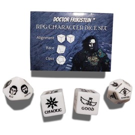 RPG character dice set | 4 x 25mm dices for character creation | COMPATIBLE with D&D, Pathfinder and fantasy role-playing games
