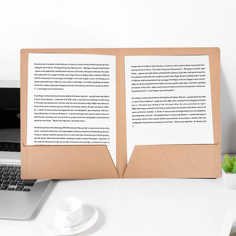 Nizirioo Kraft Paper Presentation Folder Kraft Paper: Pack of 15