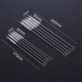Kingsie 9 Pcs Straw Brushes, 3 Sizes Stainless Steel Nylon Tube Brush, Extra Fine Point, Long Test Tube Brush Water Bottle Spout Brush Reusable