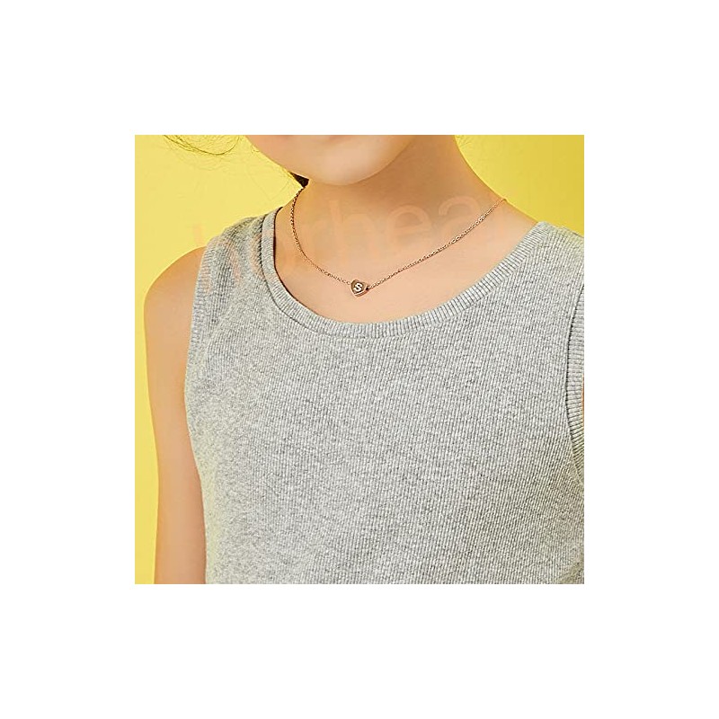 HORHEAR Initial Necklaces Heart Necklaces 26 Letter Pendant Necklace Stainless