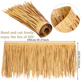 Wowangce Thatch Roofing for Tiki Bar Mexican Tiki Hut Grass Roof 6.56' x 20" Artificial Palm Tiki Bar Thatch Palapa Tiki Grass Roll for Tiki Hut Decor Outdoor Tiki Bar Hawaiian Party