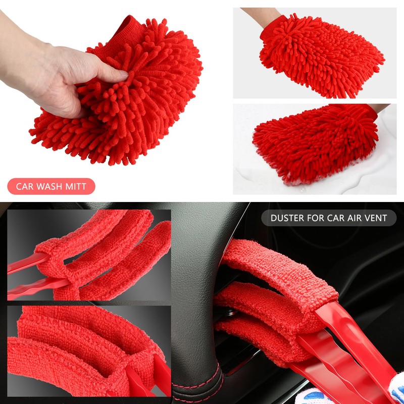 DNA MOTORING 25pcs Car Detailing Brush Set, Car Detailing Kit,