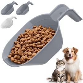 DDMOMMY 3 Pack Dog Food Scoop Set, Cat Food Scoop, Plastic Pet Food Scoop Measure 1 Cup and 1/2 Cup, Fits Any Container Diameter Stuck-Proof, Multi Purpose For Dog, Puppy And Cat