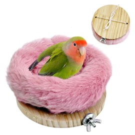 Hamiledyi Bird Soft Nest for Cage Plush Parrot Hammock Breeding Bird House Bird Bed for Parakeet Lovebird Cockatoos Conure Canary Finch Quaker(Pink)