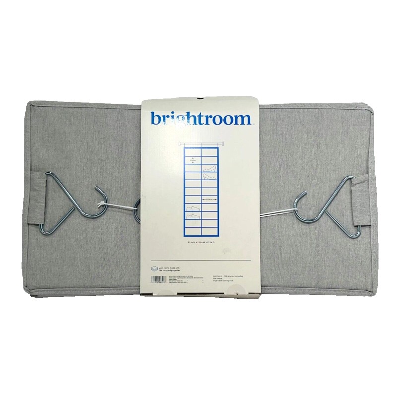 Brightroom Hanging Shoe Organizer Light Gray 44 Pockets - New