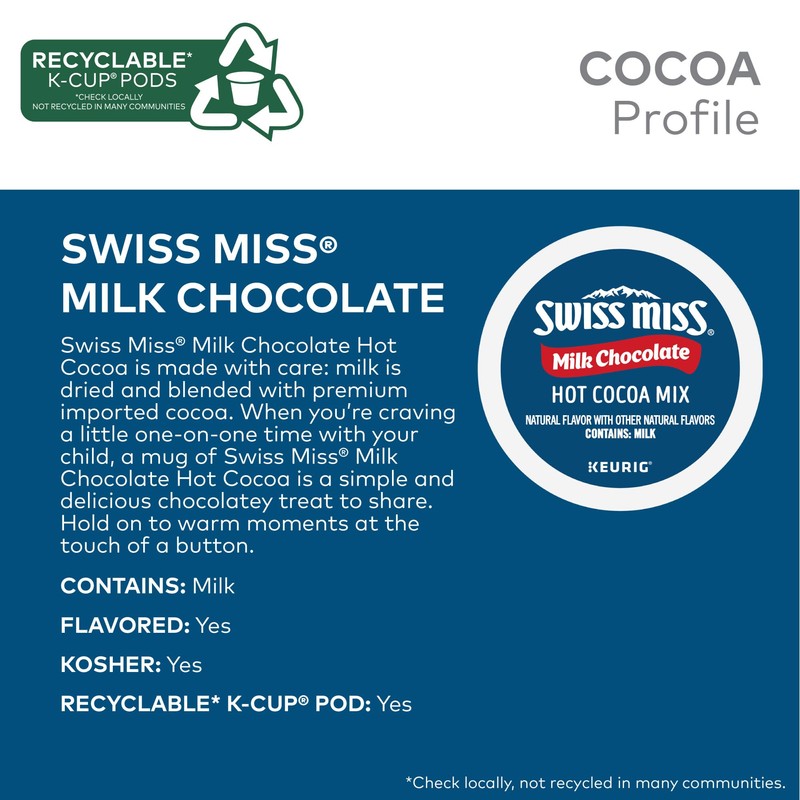 Swiss Miss Milk Chocolate Hot Cocoa Keurig Single-Serve K Cup