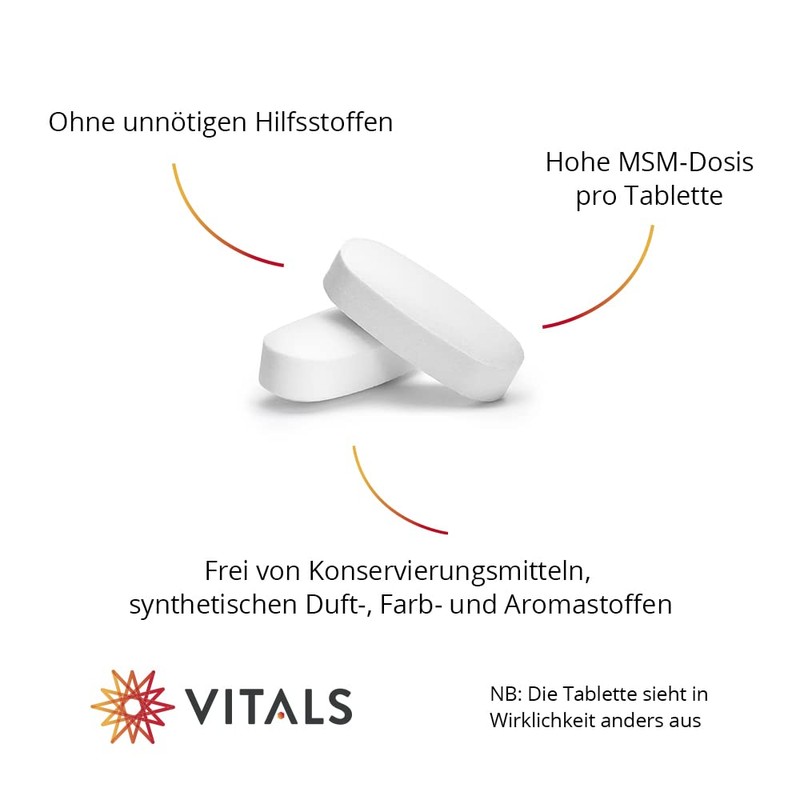 Vitals - MSM 1000mg 120 Tablets with OptiMSM from Bergstrom