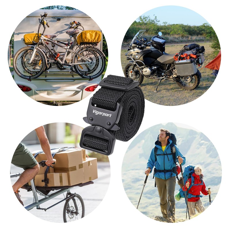 Vigorport Utility Straps with Quick Release Metal Buckle, Nylon Backpack