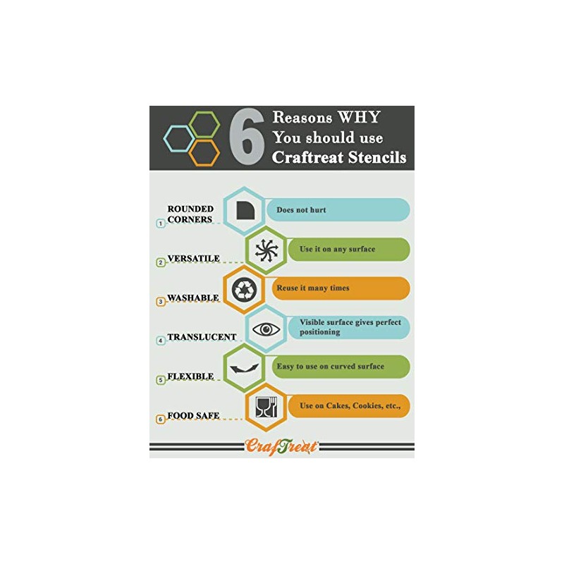 CrafTreat Marble Stencil 6x6 Inches