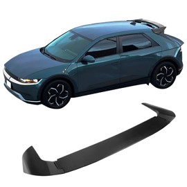 IKON MOTORSPORTS, Roof Spoiler Compatible with 2022-2024 Hyundai Ioniq 5 (Not Fits 2025 Ioniq 5 N), 3PCS IKON Style Matte Black ABS Add On Rear Window Roof Spoiler Visor Guard