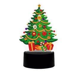 DIY Christmas Tree Diamond Painting Lamp / Night light - Christmas Gift Holiday