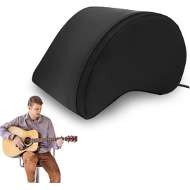 CYSFETENA Guitar Pad Soft Memory Foam Leg Cushion with Elastic Strap, Comfortable Guitar Support for Classical and Acoustic Players, Non-Slip Guitar Foot Rest with Zippered