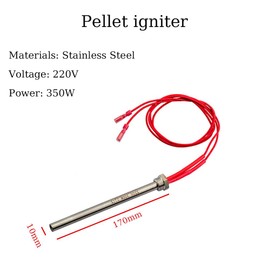 220V 350W Heater Spark Plug for Wood Pellet Stove 170mm Length M16 Thread and 1.5mm Pitch
