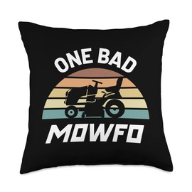 One Bad Mowfo Funny Lawn Care Mowing Gardener Father's Day Throw Pillow