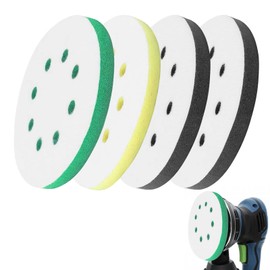 Dongnesi 4 PCS Upgraded Foam Sanding Pads for Orbital Sander, 125mm Polishing Pads, Sponge Polishing Buffing Pad Discs for Drill, 8 Holes Soft Orbital Sander Pads Impact Resistant Low Noise