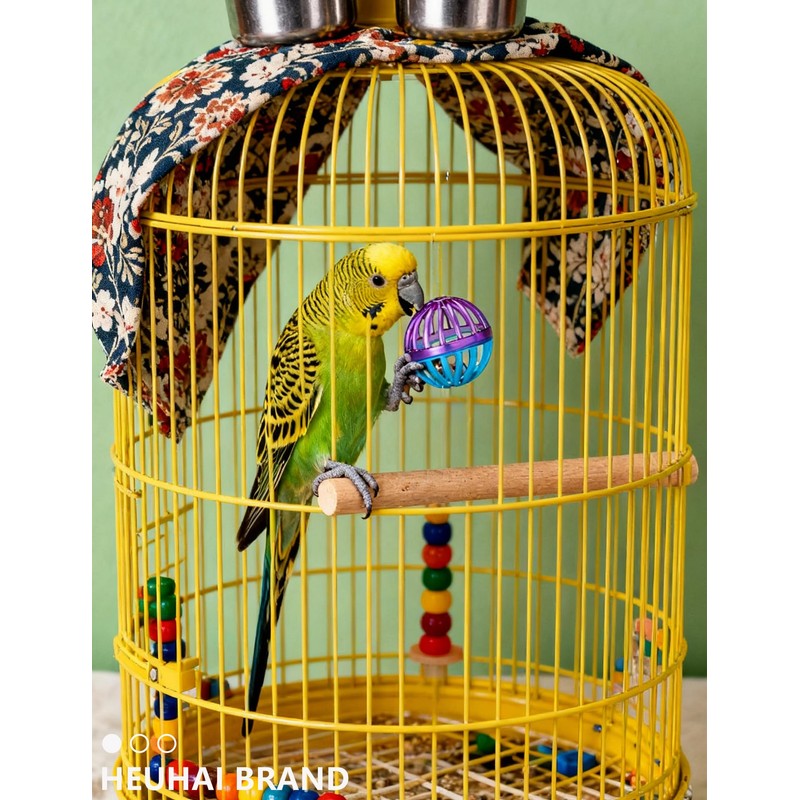HEUHAI 12 Pack Colorful Bell Balls Bird Toys for Parakeets