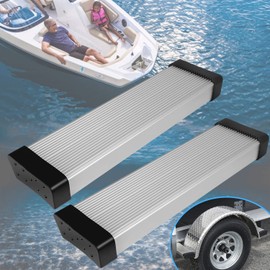 Upgraded 2PCS Aluminum Fender Mounts fit for Boat Trailer Round & Step Pad Bolt On Brackets