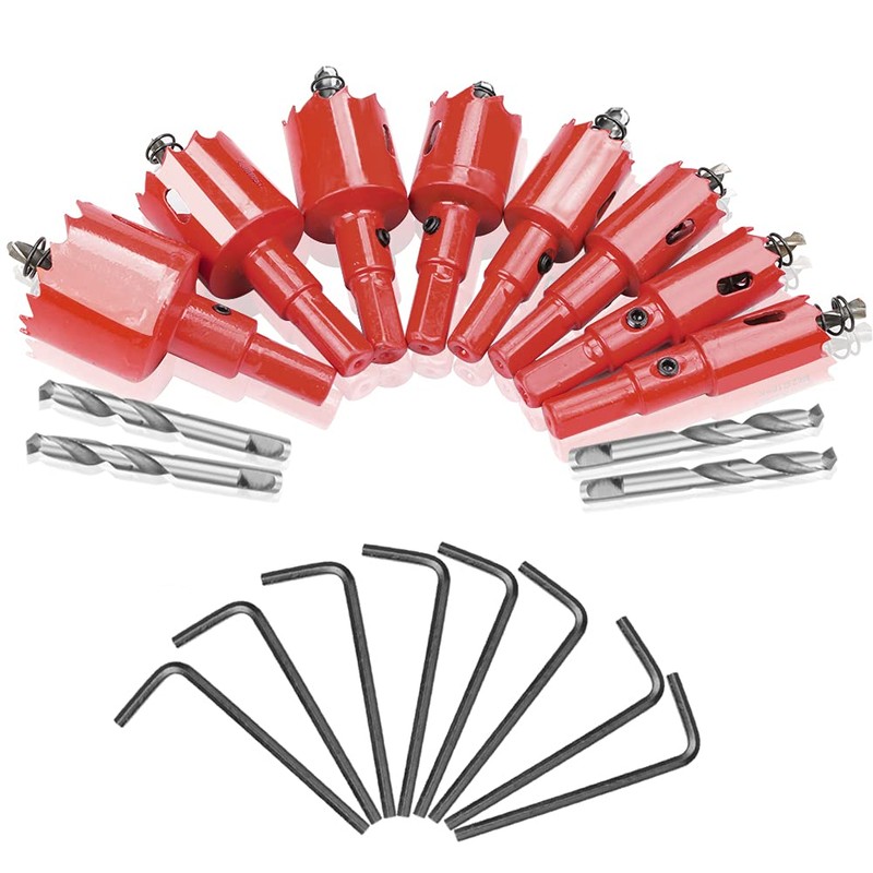 Bimetal Hole Saw, Drilling and Cutting Tool, Set of 8,