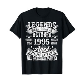 30 Years Old Legends Born in October 1995 30th Birthday Gift T-Shirt