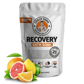 Coach Soak: Recovery Bath Soak – Rejuvenating Post Workout Natural Magnesium Flakes -21 Minerals, Essential Oils & Dead Sea Bath Salts -Absorbs Faster Than Epsom Salts for Soaking (Energizing Citrus)
