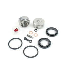 Motorcycle Rear Brake Caliper Rebuild Seal and Stainless Steel Piston Kit for select Kawaski models by Brakecrafters BC55TPSS