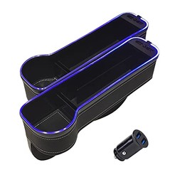 XhuangTech Paquete de 2 organizadores multifuncionales para asientos de coche, organizador de espacio de coche con cargador USB, caja de...           