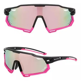 gafas de sol polarizadas para deportes como ciclismo senderismo correr trotar entrenar color azul deportivo espejeado color Rosa