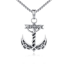 YueYuan Graduations Gifts Anchor Pendant Necklace for Men Women 925 Sterling Silver Nautical Anchor Pendant Inspirational Anchor Jewelry Gifts Symbol of Luck and Hope