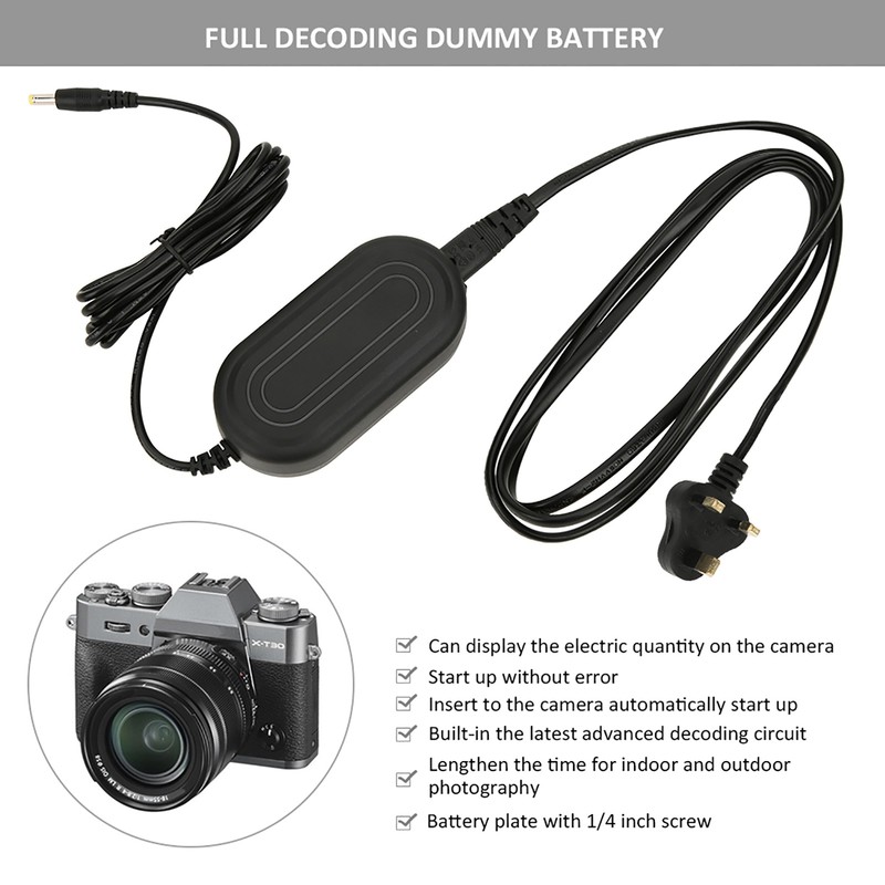 NP W126 Full Decoding Dummy Battery Adapter Kit Fit for