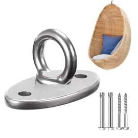 Colexy Ceiling Hook Heavy Duty M8 Eye Plate Swing Hook, Stainless Steel 304 Wall Eyelet Hook for Wooden Beams and Concrete Ceiling, Hook for Hanging Chair, Swing, Yoga Cloth, Punching Bag
