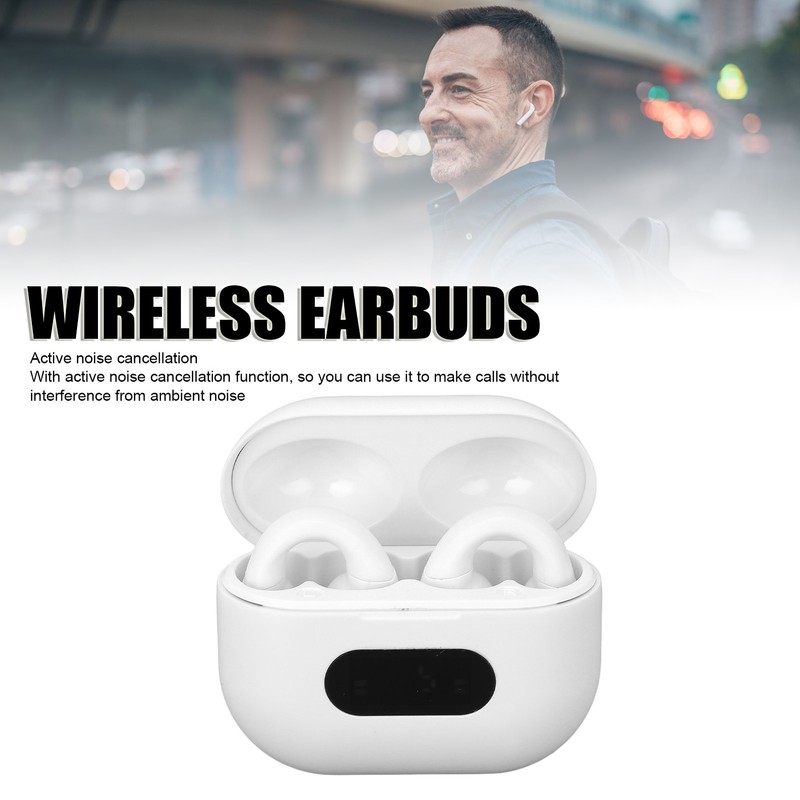 Bone Conduction Bluetooth Earbuds Active Noise Cancellation Lightweight Stereo Open