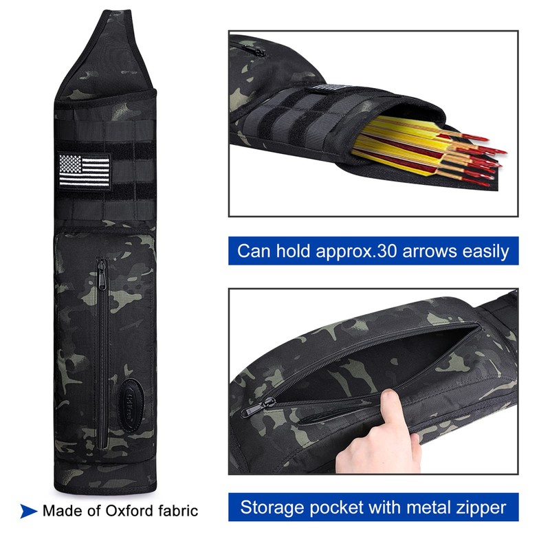 G4Free Archery Deluxe Canvas Back Arrow Quiver Hunting Target Arrow