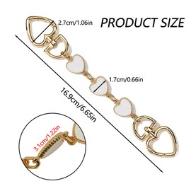 2 Pieces Heart Shape Purse Chain Strap Short Bag Chain Strap Cute Bag Extension Chain Strap Handbag Purse Chain Strap Replacement Accessory for Bag