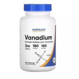 Nutricost, Vanadium with Chromium, 2 PACK, 2 mg , 180 Capsules each (360 total!)