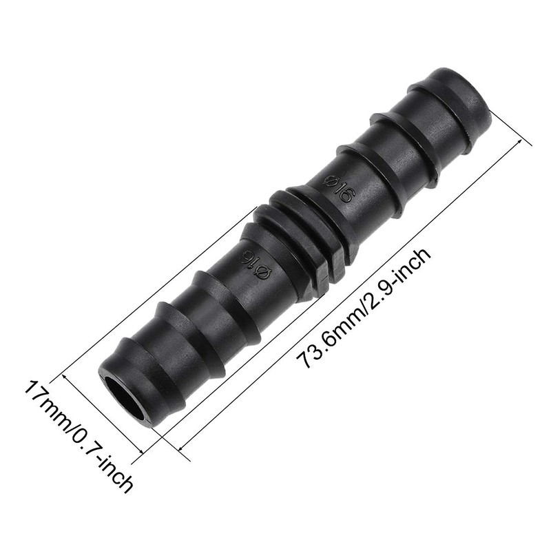 sourcing map Barb Drip Pipe Connector 16PE Hose Fitting Straight