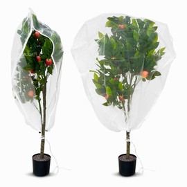 Homoda Fruit Tree Netting Cover with Zipper & Drawstring, 2 Packs 4ft x 4ft Insect Bird Barrier Netting for Garden Protection, Ultra Fine Mesh Garden Netting