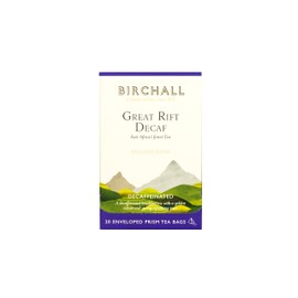 Birchall Great Rift Decaf Blend Tea Bags, English Breakfast Tea Bursting with Full Flavour, Perfect Vegan Gifts, 20 Enveloped Plant-Based Prism Tea Bags