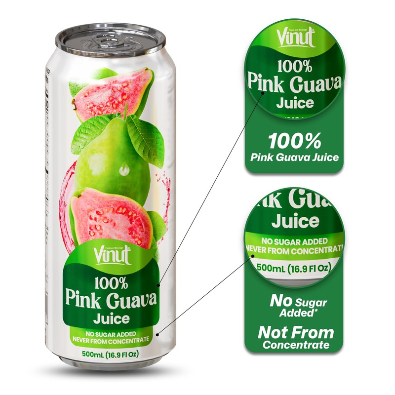 VINUT 100% Pink Guava Juice, No Added Sugar, Not From