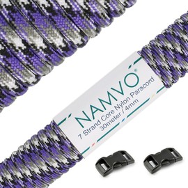 Namvo 550 Paracord Mil Spec Type III 7 strand parachute cord Total Length 100ft / 30 Meters, Purple Camo