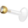 PIERCINGLINE PTFE Labret with Thread Titanium Crystal 2.5 mm Piercing