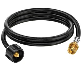 BeeGo 6Ft Propane Tank Hose Adapter 20lb to 1lb Converter, for Buddy Heaters, Coleman Stoves, Blackstone 17" 22" Tabletop Griddle, Char-Broil Portable Grills, Weber Q Grills- Converts to 5-40 lb Tank