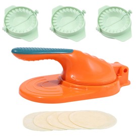 Dough Presser Dumpling Skin Maker with 3Pcs Dumpling Press Molds, Press Chinese Dumpling Skin Tool, Manual Dumpling Wrapper Presser for Making Chinese Dumpling Pie Ravioli Empanadas Sugar Pancakes