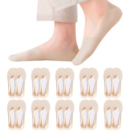 AWAVM 10 Pairs No Show Socks for Women Invisible Low Cut Ultra Socks Non Slip Cotton Liner Boat Socks Size 4-7