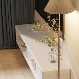 Zinkooat Vanity Cover Top Protector - Can Be Used On Both Sides Waterproof and Easy to Clean Good Flatness Used for Dresser Table(Off White+Light Gray 10x60)