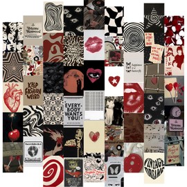 KBKBART Pósteres Y2k para Decoración de Habitación Downtown Girl - Decoración de Pared Estética Downtown Girl Rojo Oscuro, Decoración de Habitación Y2k Kit de Collage de los 2000s, Impresiones de Arte