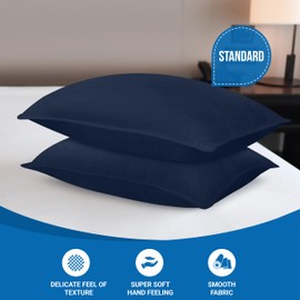 Utopia Bedding Bed Pillows for Sleeping (Navy), Standard Size, Set of 2, Hotel Pillows, Cooling Pillows for Side, Back or Stomach Sleepers