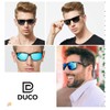 DUCO Sunglasses for Men Carbon Fiber Temples with Rectangular Polarized