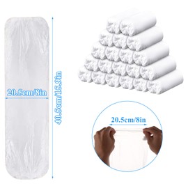 LOYORTY - 400 fundas de plástico para brazos impermeables, fundas de plástico para cubrir los brazos para limpiar, reparar, pintar y tatuar, color blanco
