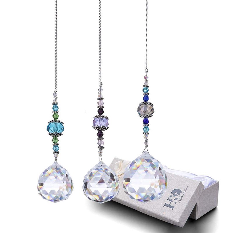 H&D HYALINE & DORA Clear Crystal Prism Ball Rainbow Maker